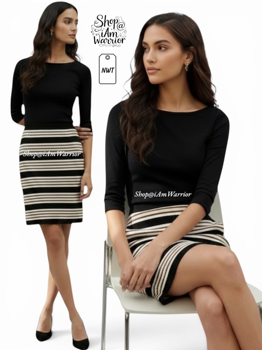 Loft NWT striped multi stripe shift mini skirt *Shop@iAmWarrior